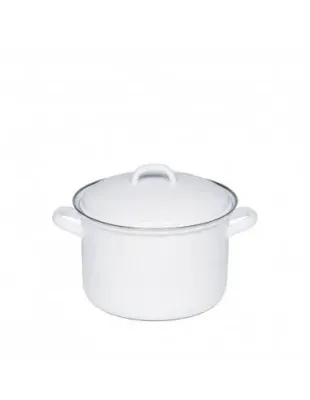 Кастрюля эмалированная высокая Riess Classic WEISS 1 л, 14 см, белая