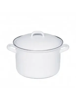 Кастрюля эмалированная высокая Riess Classic WEISS 3,5 л, 20 см, белая