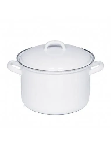 Кастрюля эмалированная высокая Riess Classic WEISS 4,5 л, 22 см, белая