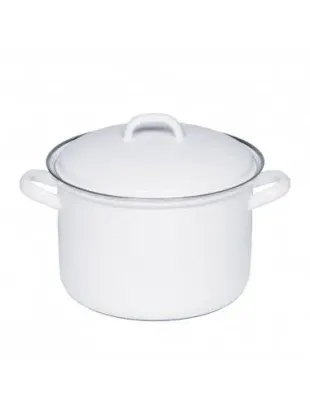 Кастрюля эмалированная высокая Riess Classic WEISS 4,5 л, 22 см, белая