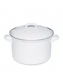 Кастрюля эмалированная высокая Riess Classic WEISS 4,5 л, 22 см, белая — фото 1