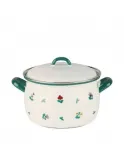 Кастрюля эмалированная с крышкой Riess Gmundner Streublumen 2,5 л, 18 см, высокая, разноцветная — фото 1