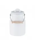 Бидон эмалированный Riess Classic Weiss 1,5 л, 19 см, с крышкой и деревянной ручкой, белый — фото 1