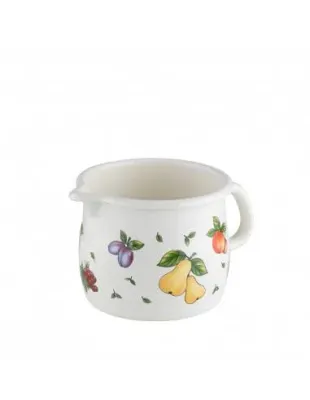 Ковшик эмалированный с носиком Riess Fruit Garden 1 л, 12 см, разноцветный