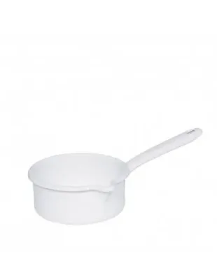 Ковш Riess Classic WEISS 0,5 л, 12 см, без крышки, эмалированный белый, с носиком, для всех плит и индукции