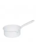 Ковш Riess Classic WEISS 0,75 л, 14 см, без крышки, белый эмалированный, носик, индукция, посудомойка — фото 1