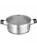 Кастрюля низкая Rösle Silence Pro 20 см 2,9 л, крышка со сливом, силиконовый обод, нержавеющая сталь 18/10, для индукции — фото 2