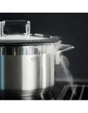 Кастрюля высокая Rösle Silence Pro 20 см 3,5 л, сливная крышка, силиконовый обод, нержавеющая сталь 18/10, для индукции — фото 6