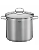 Кастрюля Rösle Elegance 24 см 8 л со стеклянной крышкой, нержавеющая сталь 18/10, высота 21 см, для супов, индукция — фото 1