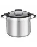 Кастрюля высокая Rösle Silence Pro 24 см 8,7 л, высота 25 см, сливная крышка, нержавеющая сталь 18/10, для индукции — фото 1