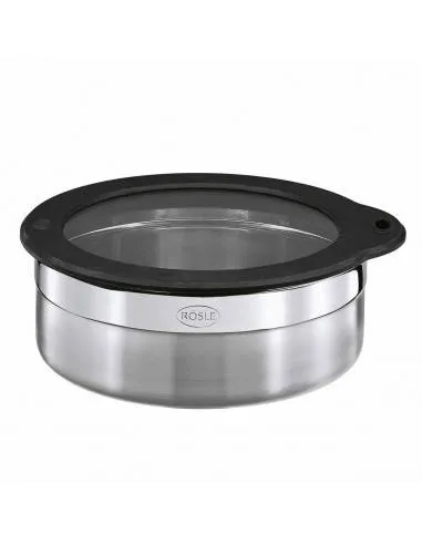 Контейнер Rösle из нержавеющей стали 18/10 с силиконовой крышкой, 16 × 6,5 см, серебристый