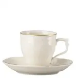 Чашка для эспрессо с блюдцем Rosenthal Sanssouci Gold 90 мл, фарфор, бежевая с золотой каймой — фото 1