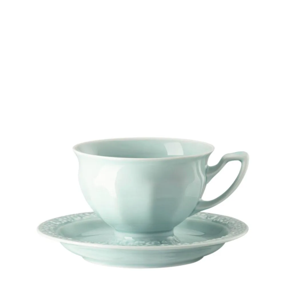 Кофейная чашка с блюдцем Rosenthal Maria en Vogue Mint 180 мл, фарфор, мятная