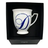 Кружка фарфоровая Rosenthal Maria Alphabet кобальт, буква D, 300 мл, белая с синим декором — фото 1