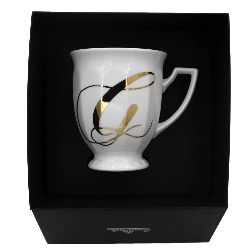 Кружка фарфоровая Rosenthal Maria Alphabet буква G 300 мл, белая, в подарочной коробке