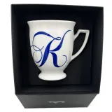 Кружка фарфоровая Rosenthal Maria Alphabet кобальт, буква K, 300 мл, белая с синим декором — фото 1