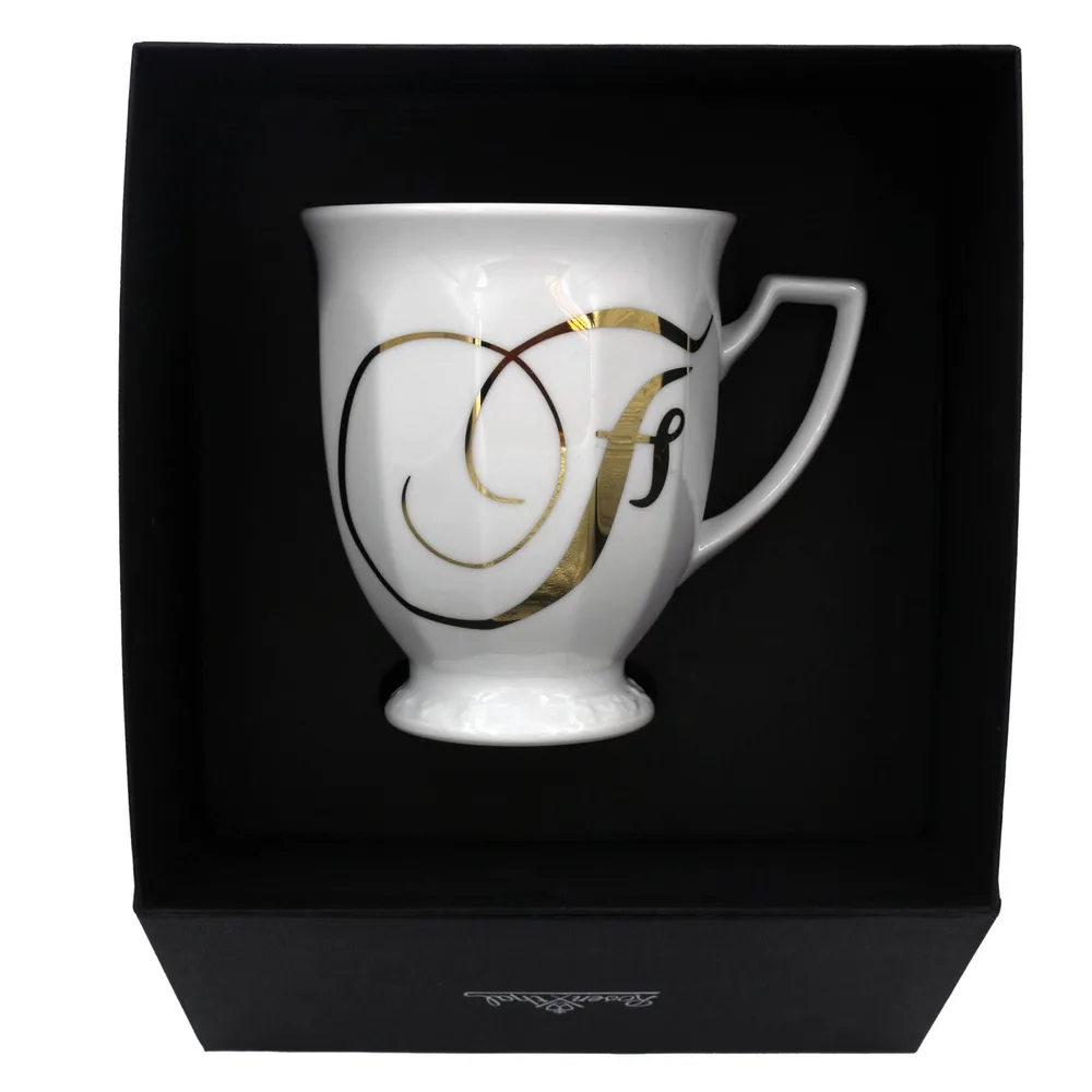 Кружка фарфоровая Rosenthal Maria Alphabet буква F 300 мл, белая, в подарочной коробке