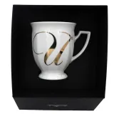 Кружка фарфоровая Rosenthal Maria Alphabet буква U 300 мл, белая, в подарочной коробке — фото 1