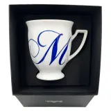 Кружка фарфоровая Rosenthal Maria Alphabet кобальт, буква M, 300 мл, белая с синим декором — фото 1