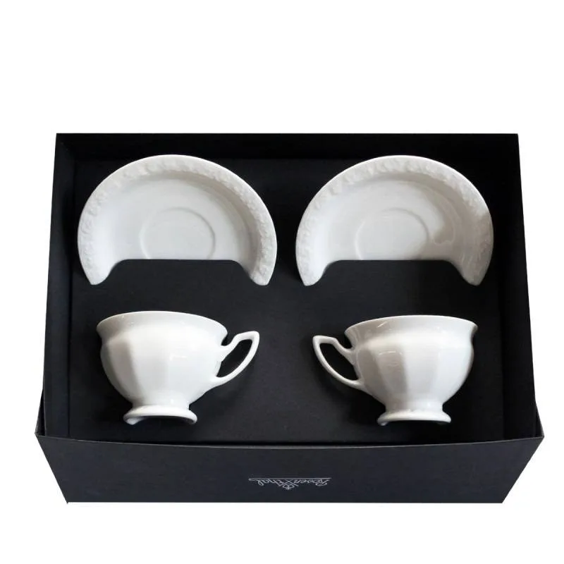 Чашки кофейные с блюдцами Rosenthal Maria Biała 180 мл, набор 2 шт, фарфор, белые