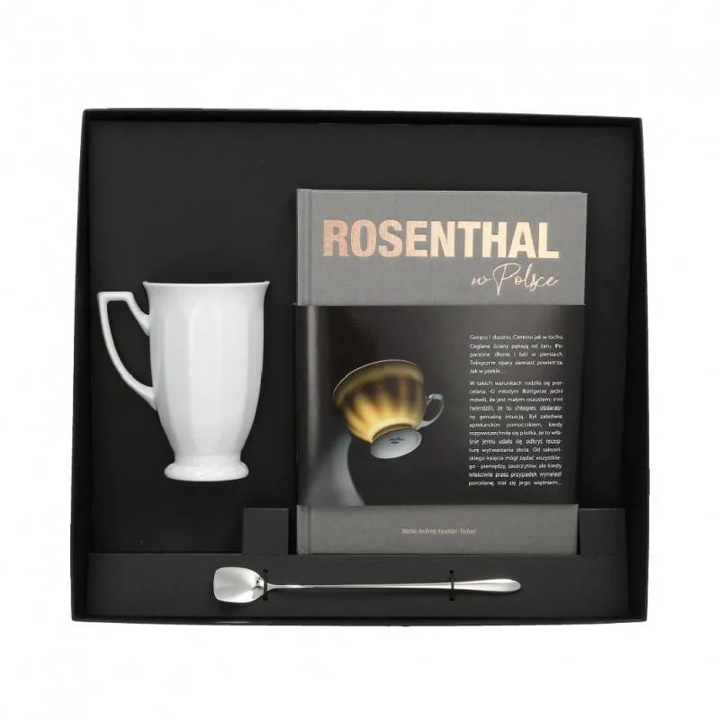 Набор Rosenthal Maria: высокая кружка 330 мл, фарфор, белая, и книга «Rosenthal w Polsce»