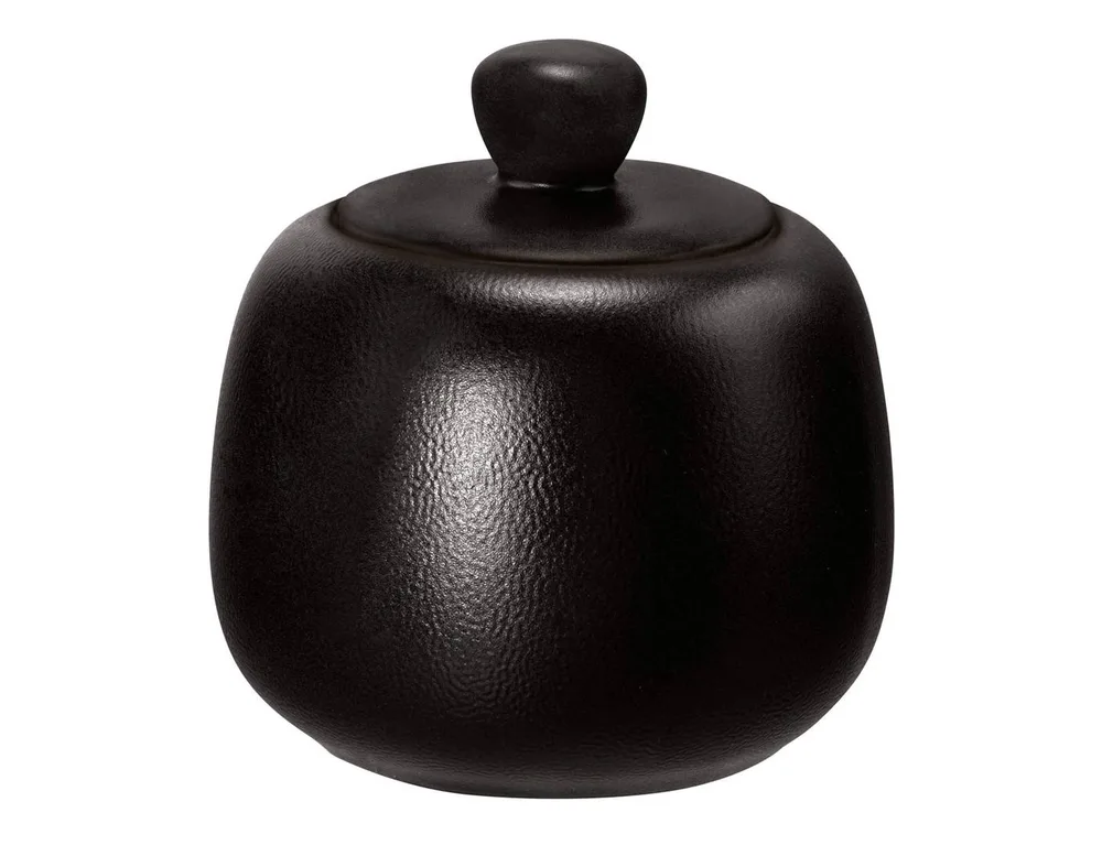 Сахарница фарфоровая Seltmann Weiden Liberty Velvet Black 260 мл, с крышкой, чёрная