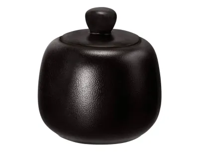 Сахарница фарфоровая Seltmann Weiden Liberty Velvet Black 260 мл, с крышкой, чёрная