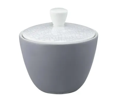 Сахарница фарфоровая с крышкой Seltmann Weiden Life Fashion Elegant Grey 260 мл, серая