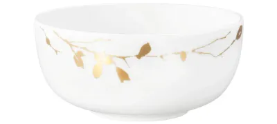 Пиала фарфоровая Seltmann Weiden Liberty Golden Rose Hip 15,5 см, белая с золотистыми веточками