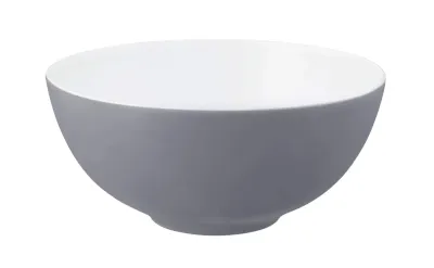 Миска фарфоровая Seltmann Weiden Life Fashion Elegant Grey 21 см, серая матовая, белая внутри