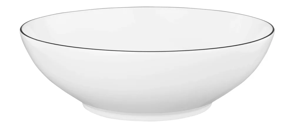 Миска фарфоровая Seltmann Weiden Lido Black Line 23 см, белая с чёрным кантом