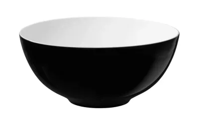 Миска фарфоровая Seltmann Weiden Life Fashion Glamorous Black 21 см, чёрная матовая, белая внутри