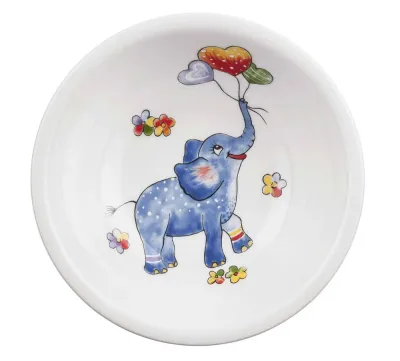 Миска детская фарфоровая Seltmann Weiden Colorful Wildlife 16 см, круглая, белая со слонёнком