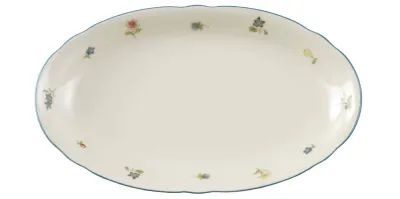 Блюдо овальное фарфоровое Seltmann Weiden Marie-Luise Streublume 23,5x14 см, бежевое с цветочным декором
