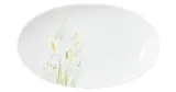 Блюдо овальное фарфоровое Seltmann Weiden Meadow Grasses Green 24 × 14,5 см, белое с узором луговых трав — фото 1