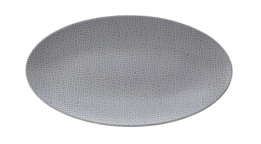 Блюдо овальное фарфоровое Seltmann Weiden Life Fashion Elegant Grey 33 × 18 см, серое
