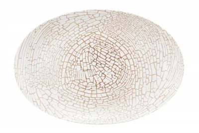 Блюдо овальное сервировочное фарфоровое Seltmann Weiden Liberty Krakelee 31,5×21 см, с узором кракелюр