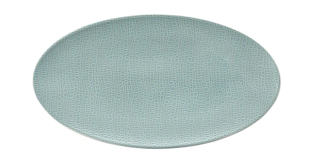 Блюдо овальное фарфоровое Seltmann Weiden Life Fashion Green Chic 33×18 см, мятное