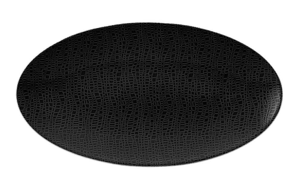Блюдо овальное фарфоровое Seltmann Weiden Life Fashion Glamorous Black 33 × 18 см, чёрное