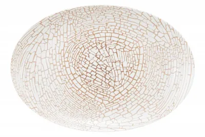 Блюдо овальное большое фарфоровое Seltmann Weiden Liberty Krakelee 35×24 см, с узором кракелюр