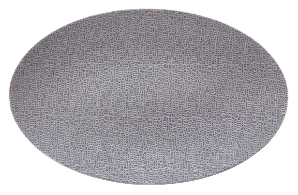 Блюдо овальное фарфоровое Seltmann Weiden Life Fashion Elegant Grey 40 × 26 см, серое