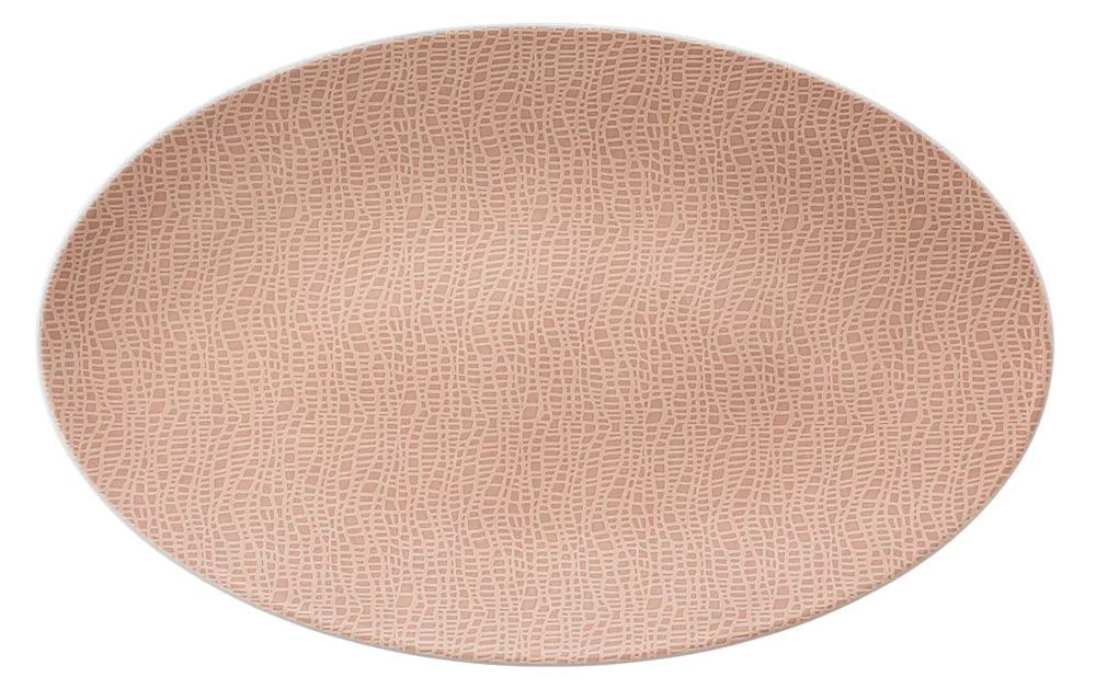 Блюдо овальное фарфоровое Seltmann Weiden Life Fashion Posh Rose 40×26 см, светло-розовое