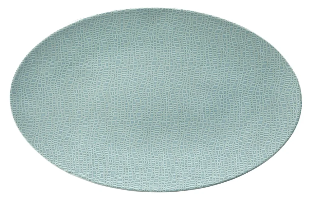 Блюдо овальное фарфоровое Seltmann Weiden Life Fashion Green Chic 40×26 см, мятное