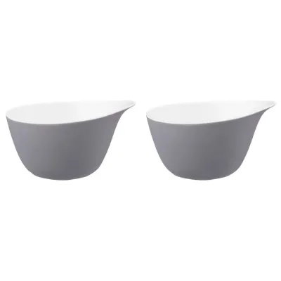 Миски с ручкой фарфоровые Seltmann Weiden Life Fashion Elegant Grey 600 мл, набор 2 шт, серые