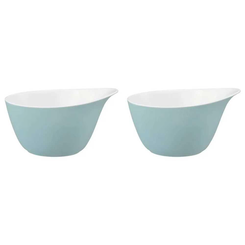 Миски с ручкой фарфоровые Seltmann Weiden Life Fashion Green Chic 600 мл, набор 2 шт, мятные