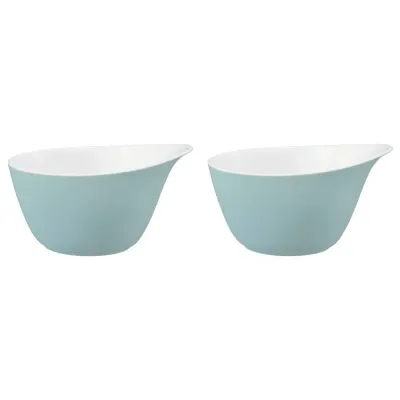 Миски с ручкой фарфоровые Seltmann Weiden Life Fashion Green Chic 600 мл, набор 2 шт, мятные