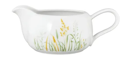 Соусник фарфоровый Seltmann Weiden Meadow Grasses Green 600 мл, белый с узором из луговых трав