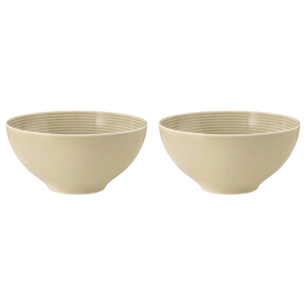 Миски фарфоровые Seltmann Weiden Beat Color Glaze 15,5 см, набор 2 шт, бежевые