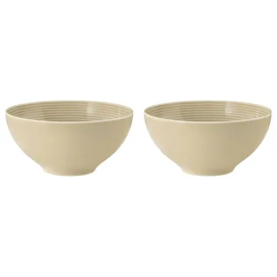 Миски фарфоровые Seltmann Weiden Beat Color Glaze 15,5 см, набор 2 шт, бежевые