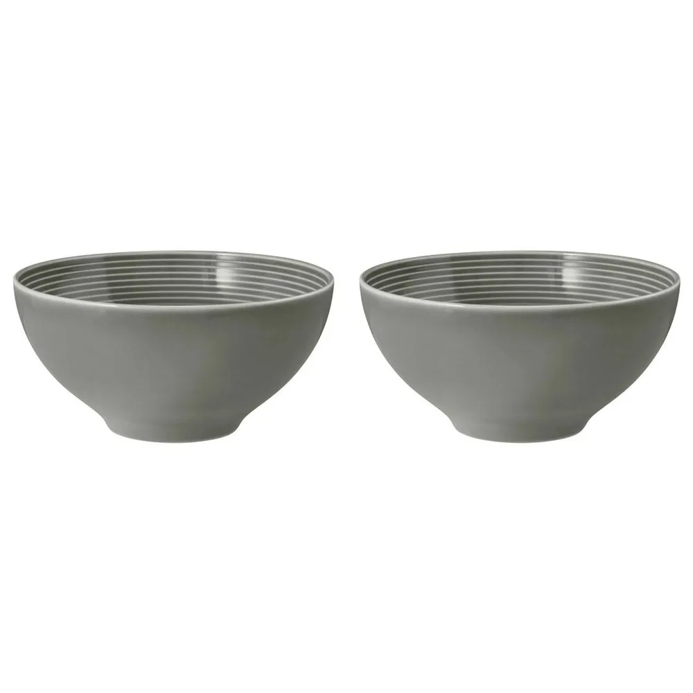 Миски фарфоровые Seltmann Weiden Beat Color Glaze 15,5 см, набор 2 шт, серые